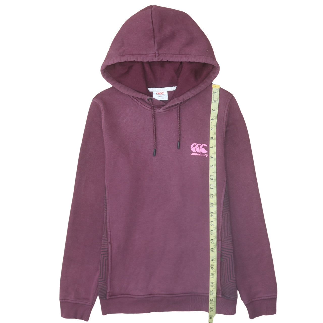 Canterbury Women's Burgundy Hoodie Size 14 Pullover Logo Hooded Sweatshirt
