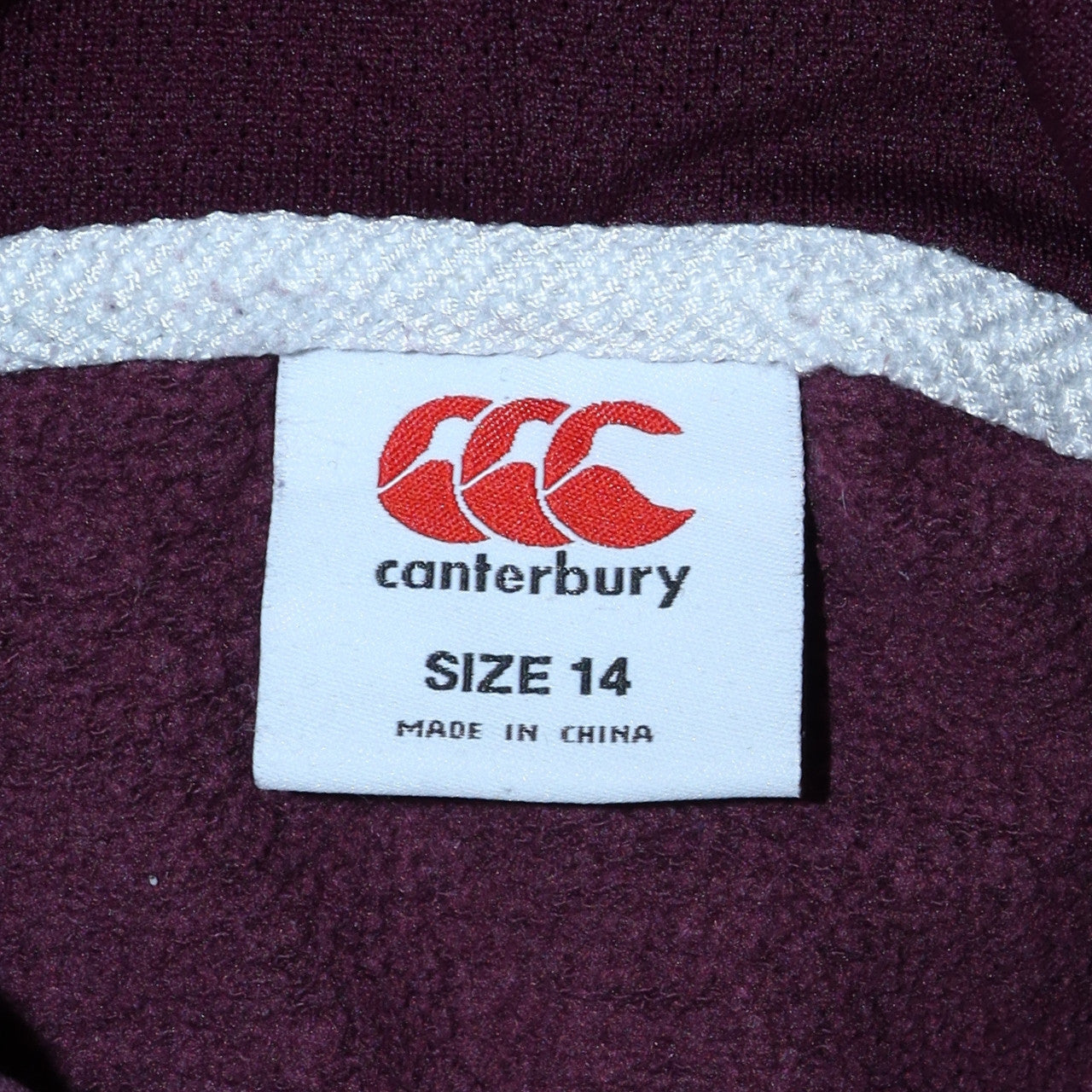 Canterbury Women's Burgundy Hoodie Size 14 Pullover Logo Hooded Sweatshirt