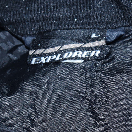 Explorer Men's Black L Waterproof Belted Motorcycle Jacket