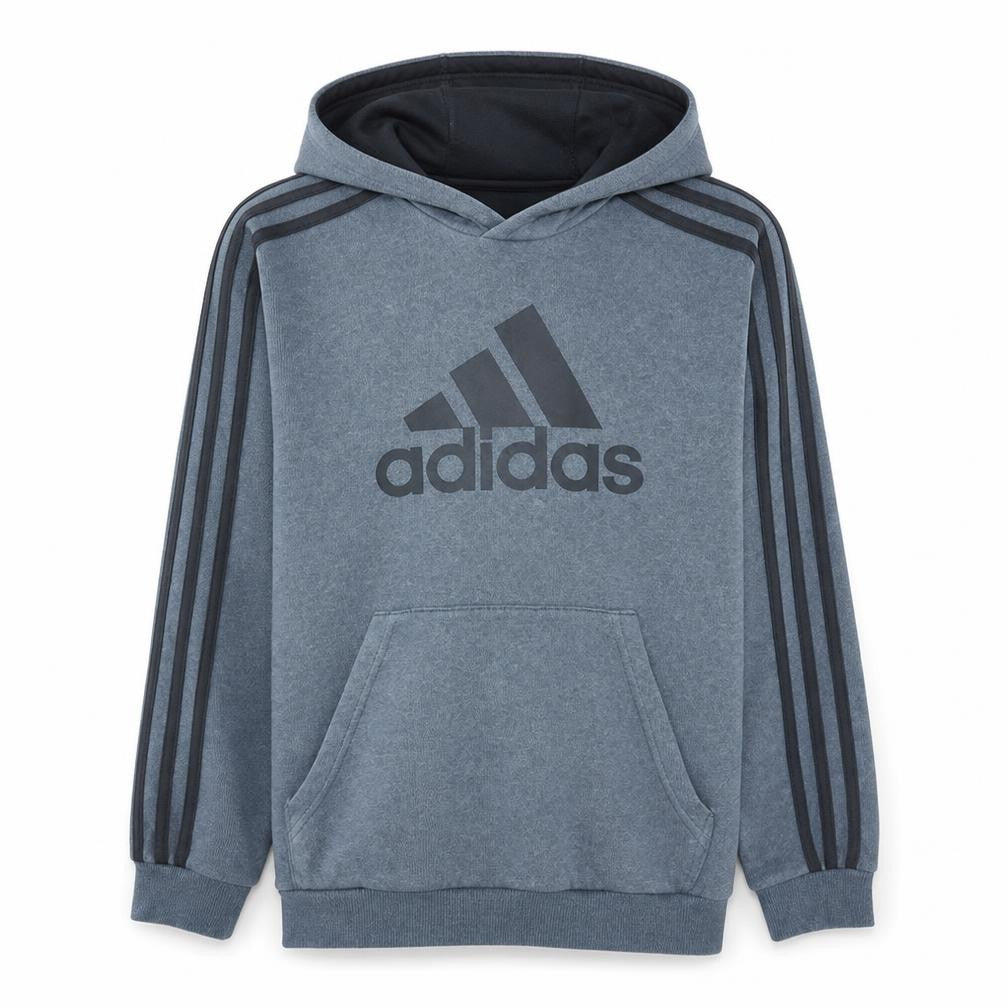 Adidas Boys Grey Pullover Hoodie 11-12 Years Logo Graphic Jumper