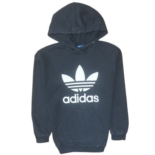 Adidas Womens Black XS Pullover Hoodie with Logo Print