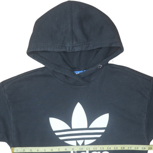 Adidas Womens Black XS Pullover Hoodie with Logo Print