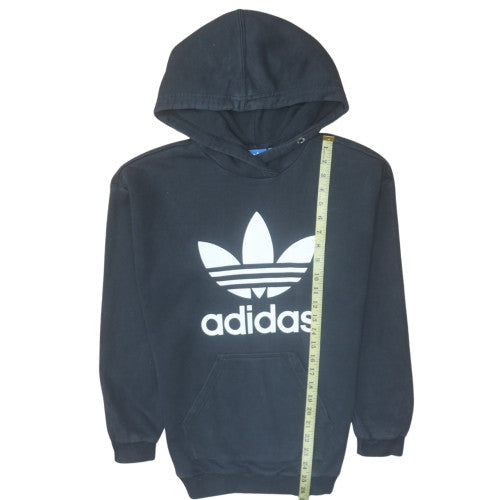 Adidas Womens Black XS Pullover Hoodie with Logo Print