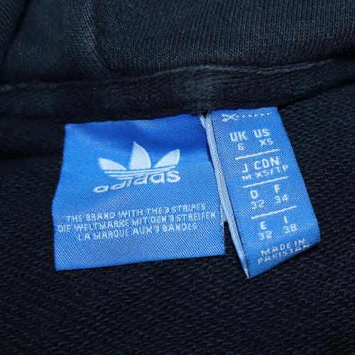 Adidas Womens Black XS Pullover Hoodie with Logo Print