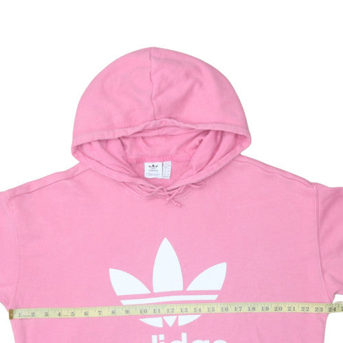Adidas Womens Pink Pullover Hoodie Size 16 Logo Sweatshirt