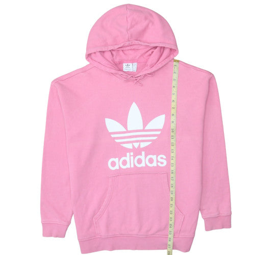 Adidas Womens Pink Pullover Hoodie Size 16 Logo Sweatshirt