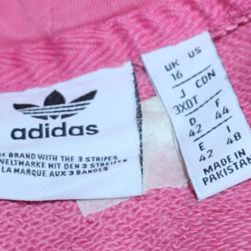 Adidas Womens Pink Pullover Hoodie Size 16 Logo Sweatshirt