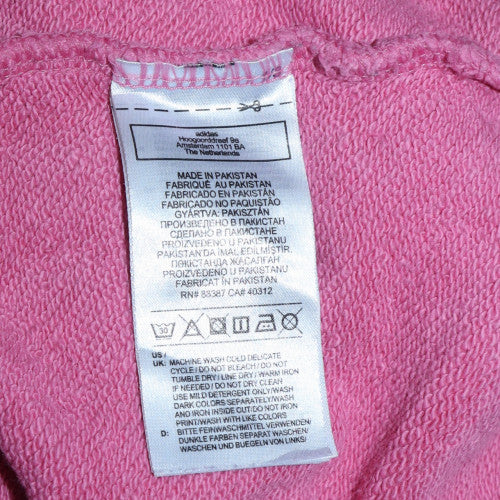 Adidas Womens Pink Pullover Hoodie Size 16 Logo Sweatshirt