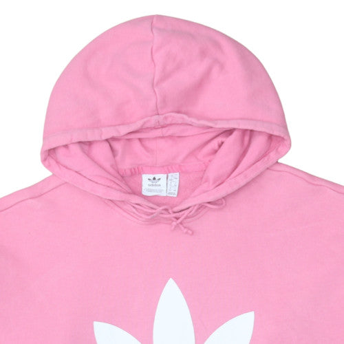 Adidas Womens Pink Pullover Hoodie Size 16 Logo Sweatshirt