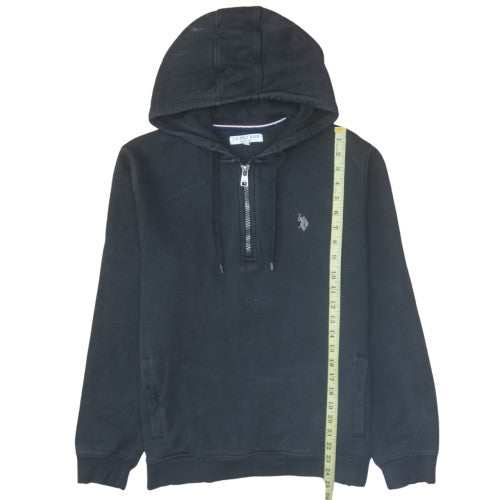 U.S. Polo Assn. Men's Black 1/2 Zip Hoodie M Regular Fit