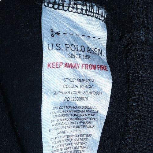 U.S. Polo Assn. Men's Black 1/2 Zip Hoodie M Regular Fit