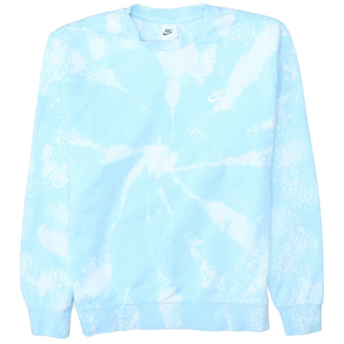 Nike Women’s Blue Tie Dye Crew Neck Sweatshirt Medium