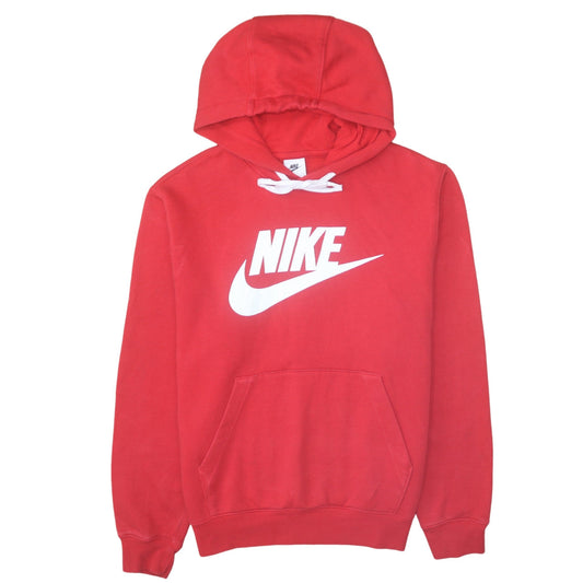 Nike Women Red Pullover Hoodie Medium Hooded Sweatshirt Casual