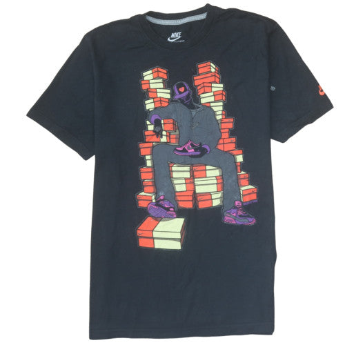 Nike Mens Black Graphic Print Crew Neck Regular Fit T-Shirt Size L