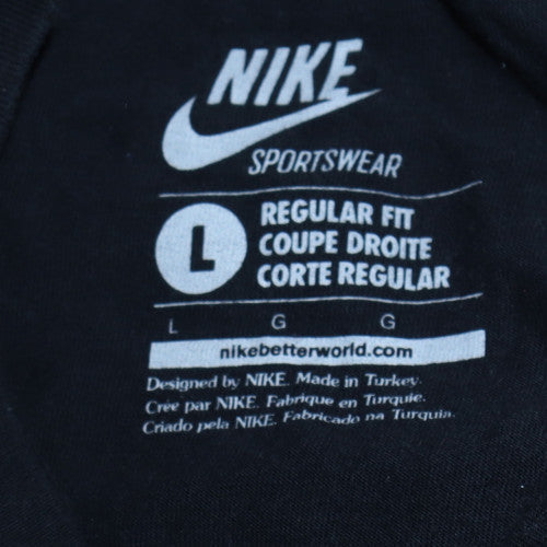 Nike Mens Black Graphic Print Crew Neck Regular Fit T-Shirt Size L