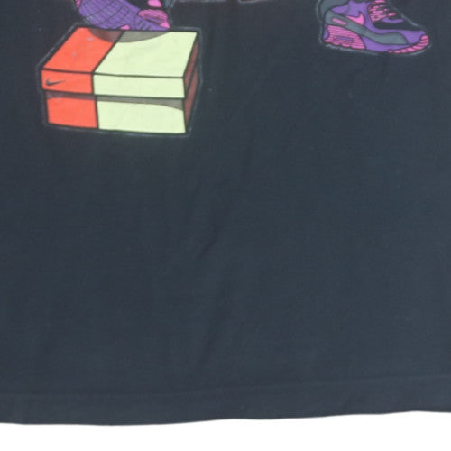 Nike Mens Black Graphic Print Crew Neck Regular Fit T-Shirt Size L