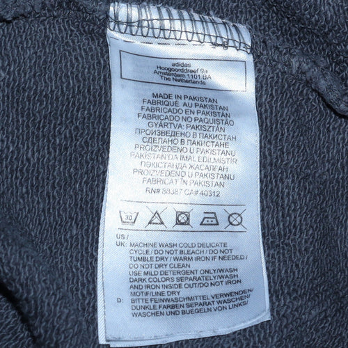 Adidas Mens Grey Pullover Hoodie Size M Regular Fit Logo Sweatshirt
