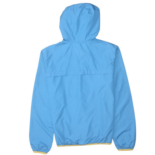 Quiksilver Boys Blue Hooded Windbreaker Jacket 14 Years Lightweight Full Zip