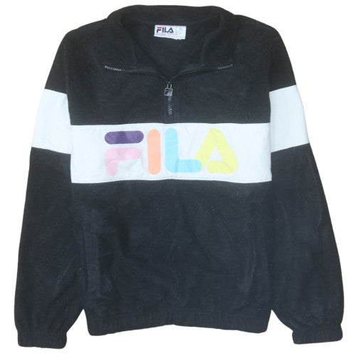 Fila Womens Black 1/4 Zip Pullover Sweatshirt Size S