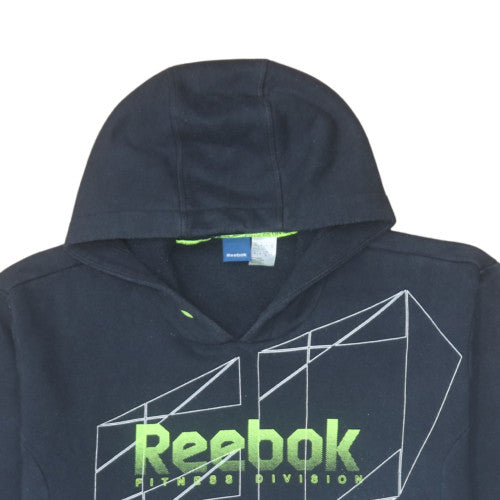 Reebok Men's Black XL Pullover Hoodie Fitness Graphic Fleece