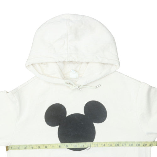 H&M Disney Women's White Pullover Hoodie XS Mickey Graphic Sweatshirt