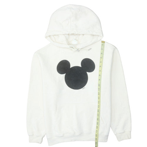 H&M Disney Women's White Pullover Hoodie XS Mickey Graphic Sweatshirt