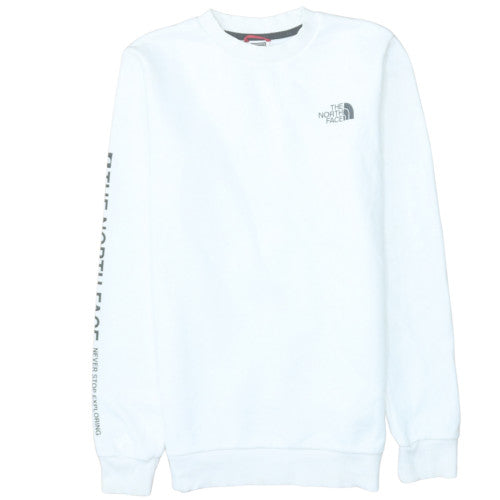 The North Face Womens White Crew Neck Sweatshirt XS Relaxed Fit