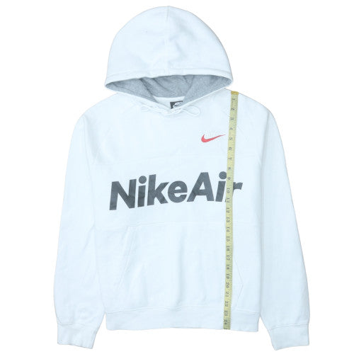 Nike Men's White Pullover Hoodie M Sports Graphic Fleece Sweatshirt