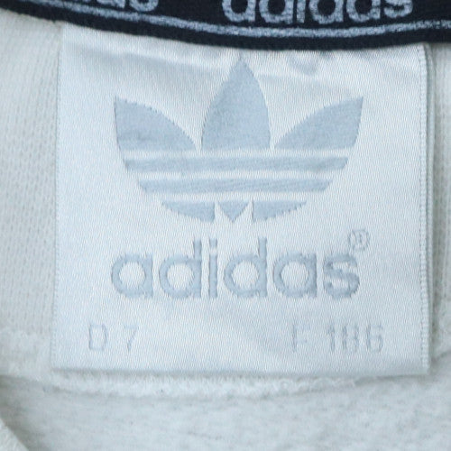Adidas Mens White Pullover Sweatshirt L Vintage Logo Crew Neck