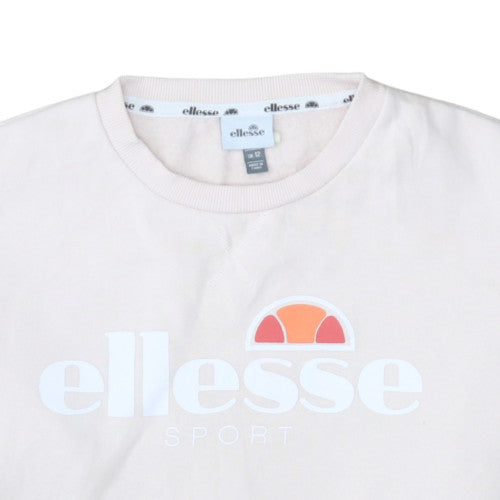Ellesse Womens Beige Crew Neck Pullover Sweatshirt UK 12