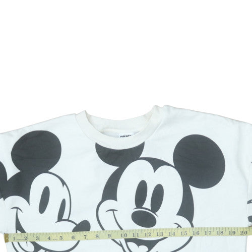 George Mickey & Friends White Sweatshirt XS Women's Crew Neck Pullover