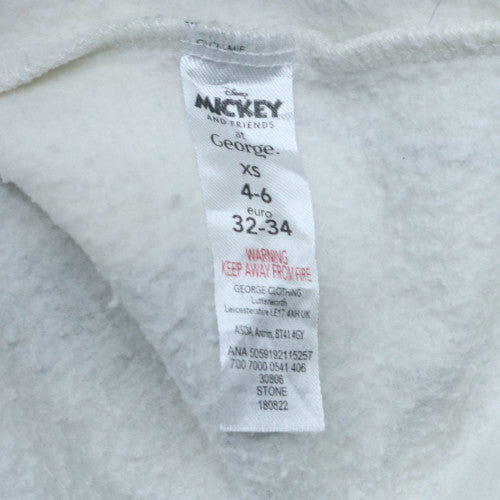 George Mickey & Friends White Sweatshirt XS Women's Crew Neck Pullover