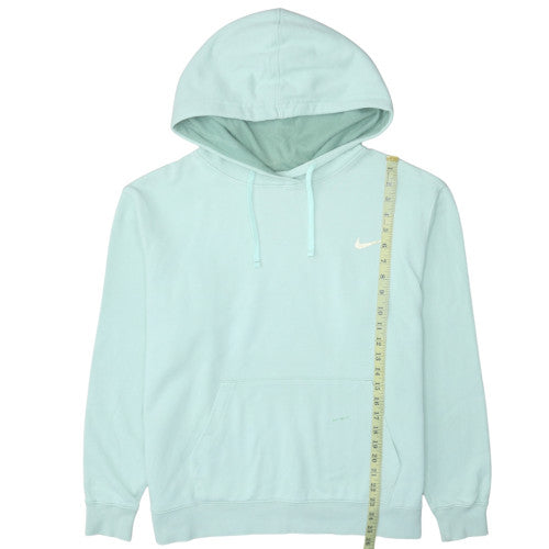 Nike Women's Mint Green Pullover Hoodie L Cotton Logo Sweatshirt