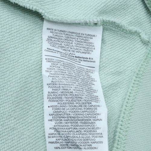 Nike Women's Mint Green Pullover Hoodie L Cotton Logo Sweatshirt