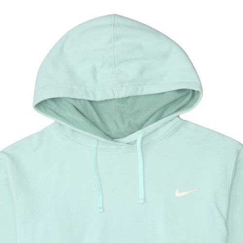 Nike Women's Mint Green Pullover Hoodie L Cotton Logo Sweatshirt