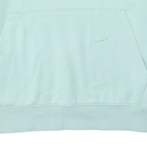 Nike Women's Mint Green Pullover Hoodie L Cotton Logo Sweatshirt