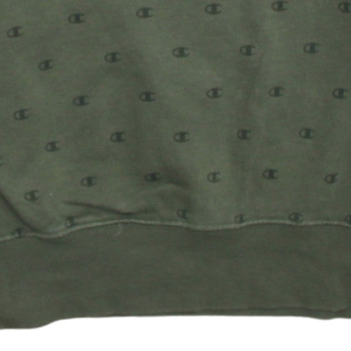 Champion Womens Khaki Green Crew Neck Pullover Sweatshirt Size M