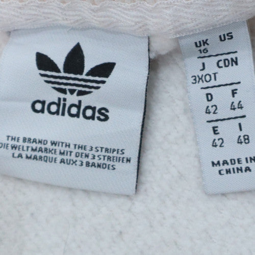 Adidas Womens Lilac Colourblock Sweatshirt UK 16 Crew Neck Cotton Blend