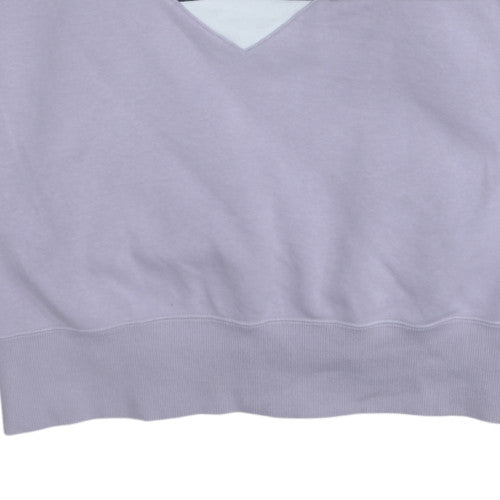 Adidas Womens Lilac Colourblock Sweatshirt UK 16 Crew Neck Cotton Blend