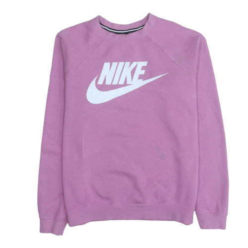 Nike Womens Pink Crew Neck Long Sleeve Pullover Sweatshirt M