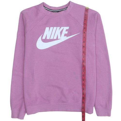 Nike Womens Pink Crew Neck Long Sleeve Pullover Sweatshirt M