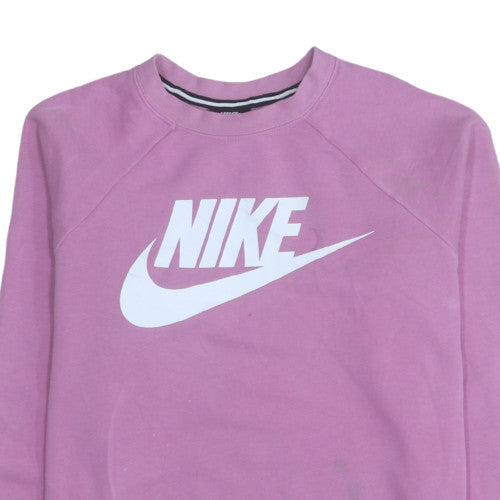 Nike Womens Pink Crew Neck Long Sleeve Pullover Sweatshirt M