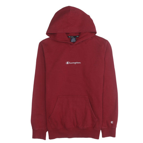 Champion Men's Red Pullover Hoodie Medium Regular Fit Fleece