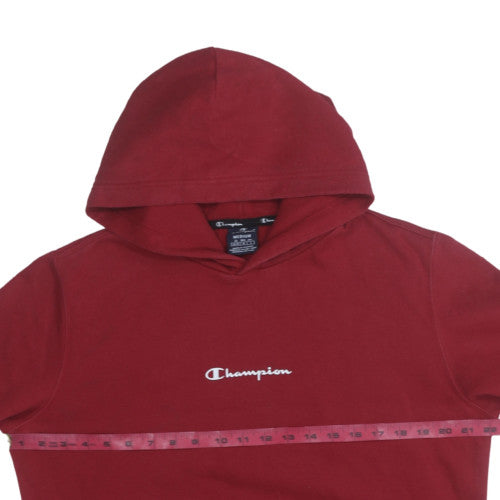 Champion Men's Red Pullover Hoodie Medium Regular Fit Fleece