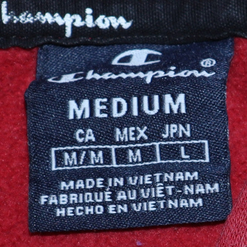 Champion Men's Red Pullover Hoodie Medium Regular Fit Fleece