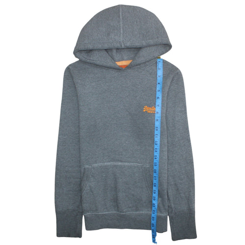 Superdry Men's Grey Pullover Hoodie Size M Classic Logo Sweatshirt