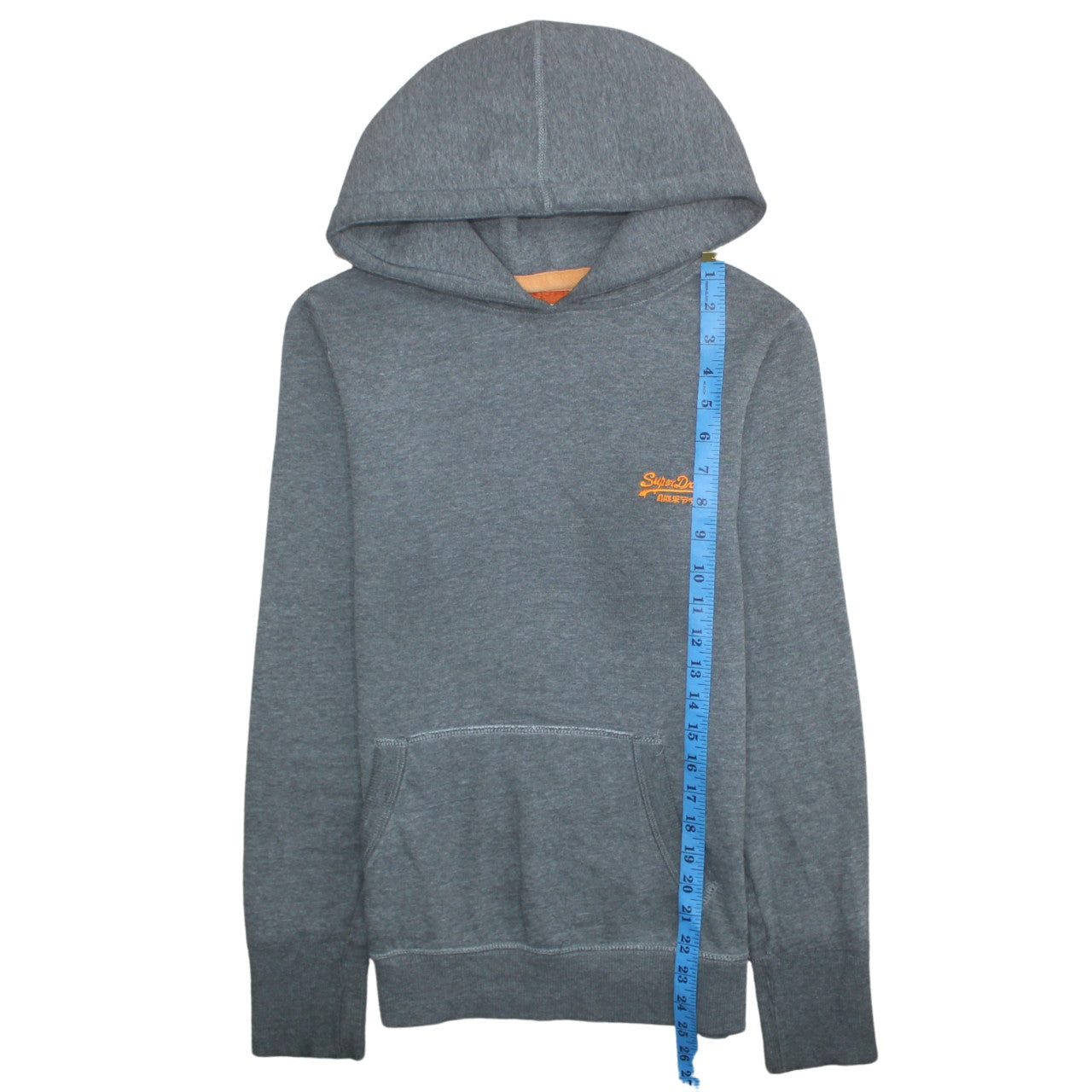 Superdry Men's Grey Pullover Hoodie Size M Classic Logo Sweatshirt
