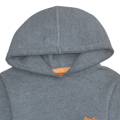 Superdry Men's Grey Pullover Hoodie Size M Classic Logo Sweatshirt
