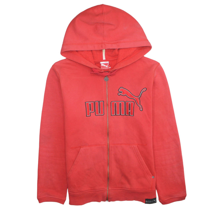 Puma Men Red Full Zip Hoodie S Fleece Regular Sportswear