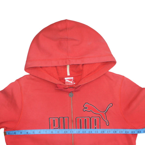 Puma Men Red Full Zip Hoodie S Fleece Regular Sportswear